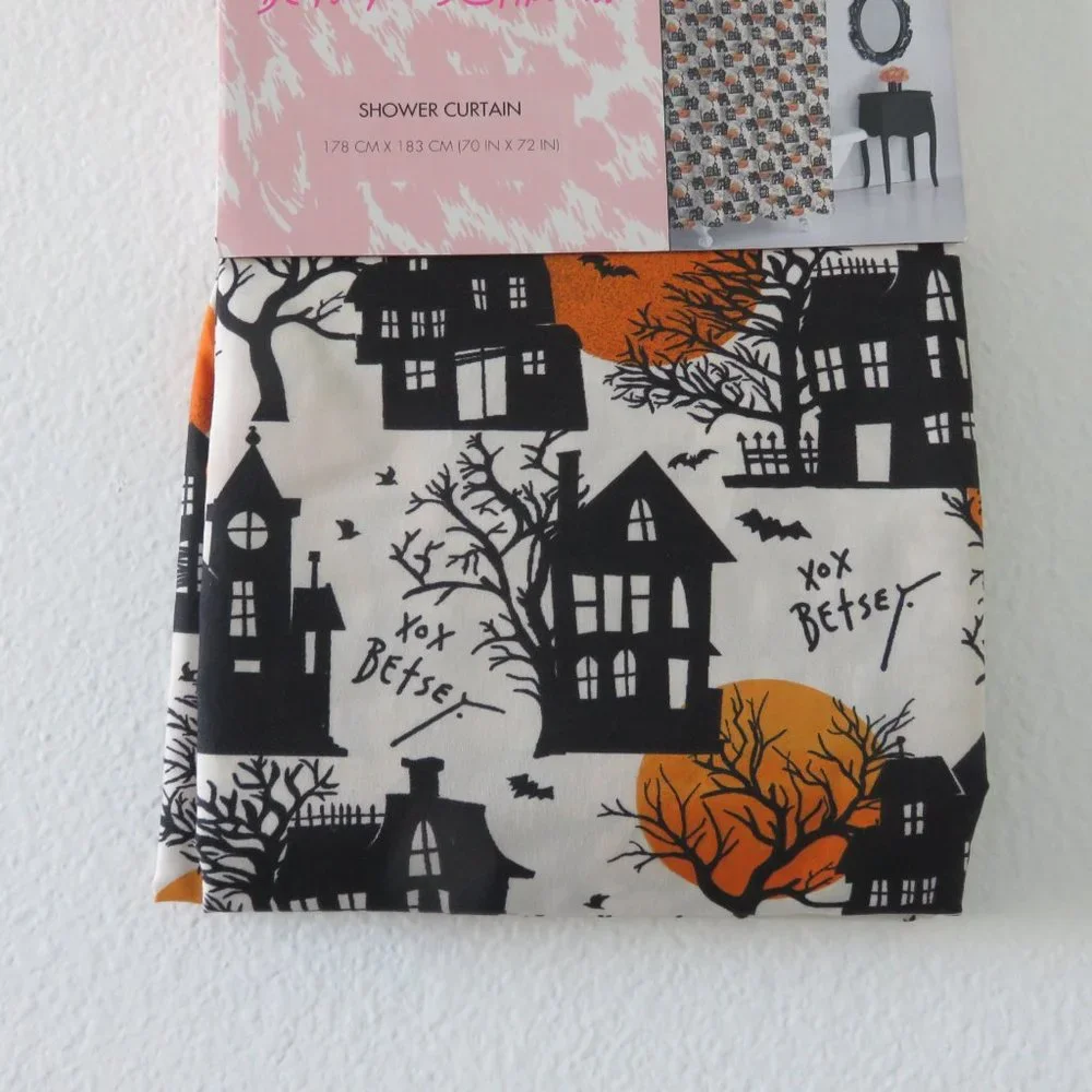 (#H) Betsey Johnson Candy Haunted House Shower Curtain